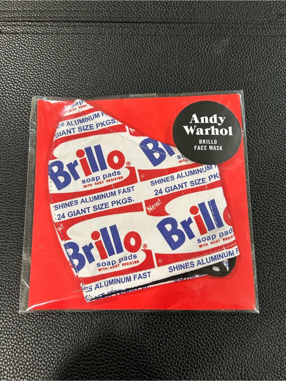 Andy Warhol Brillo Graphic Face Mask - Red & White